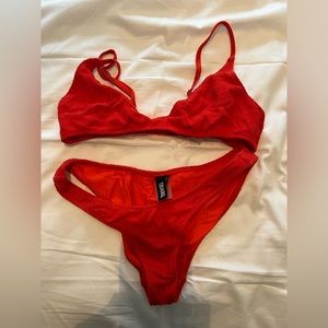 TRIANGL red terry bikini